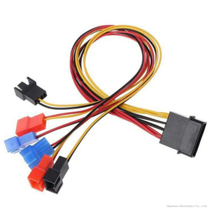 Computer Fan HUB Adapter Molex To 3Pin/4Pin Speed Reduction Cable