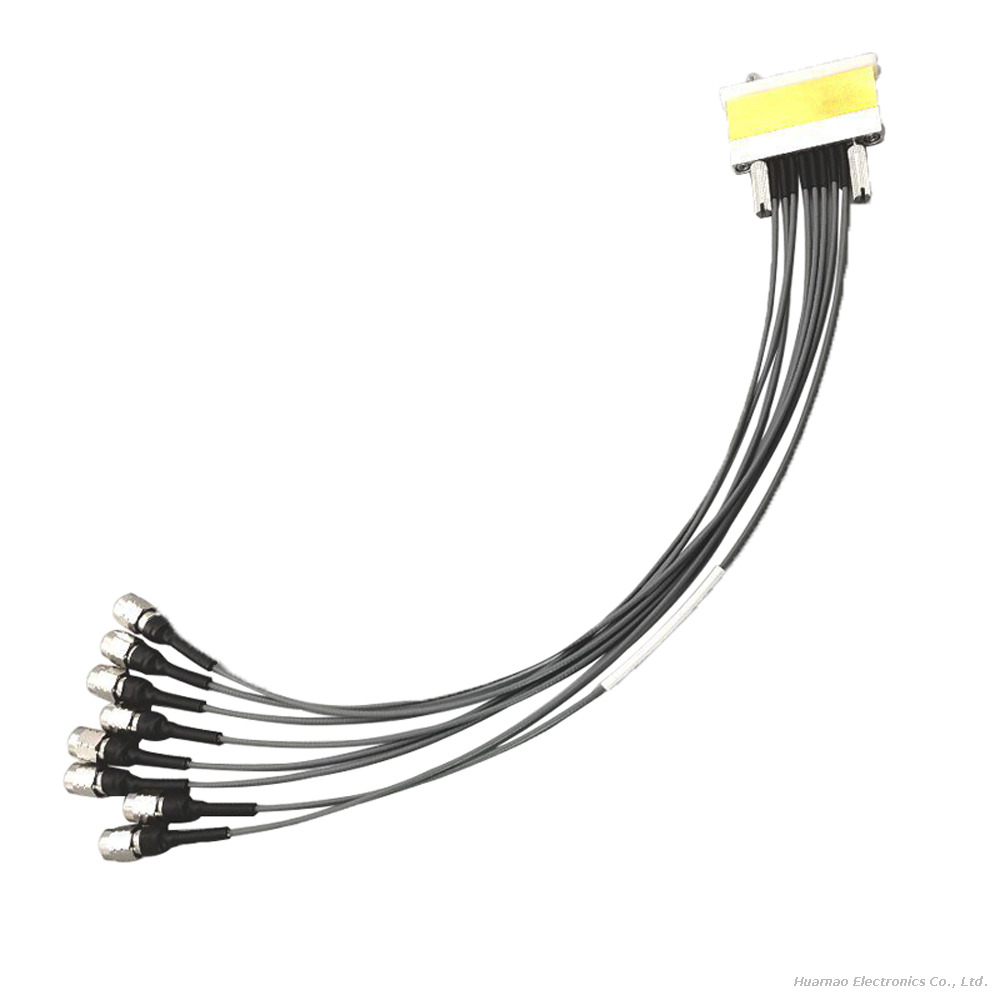 High Frequency 67GHz 8-Channel 1.85mm Male RF Test Cable Multi-Port Coaxial Bundle Harness