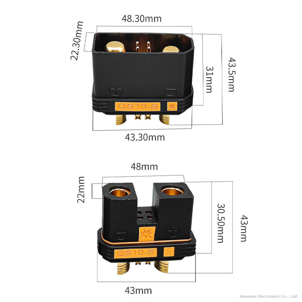 XT90 to QS10-S Anti Spark Plug Cable Male and Female Connector High Current for Energy Storage Module