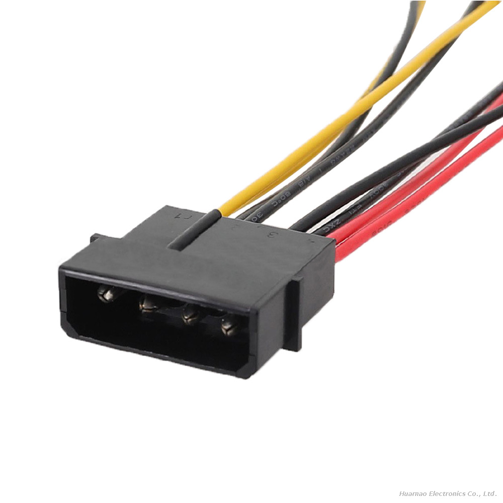 4Pin Molex To 1-to-4 Fan Power Adapter Cable with 5V/12V Speed Reduction