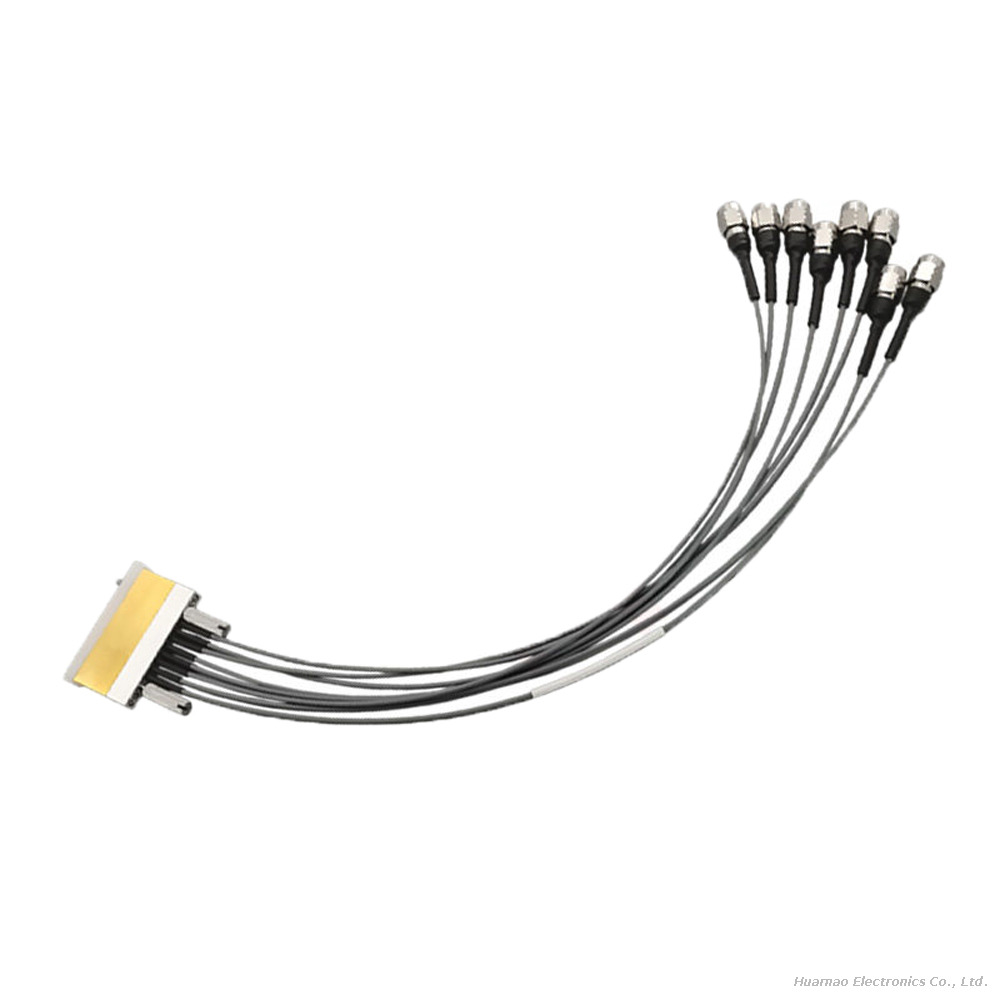High Frequency 67GHz 8-Channel 1.85mm Male RF Test Cable Multi-Port Coaxial Bundle Harness