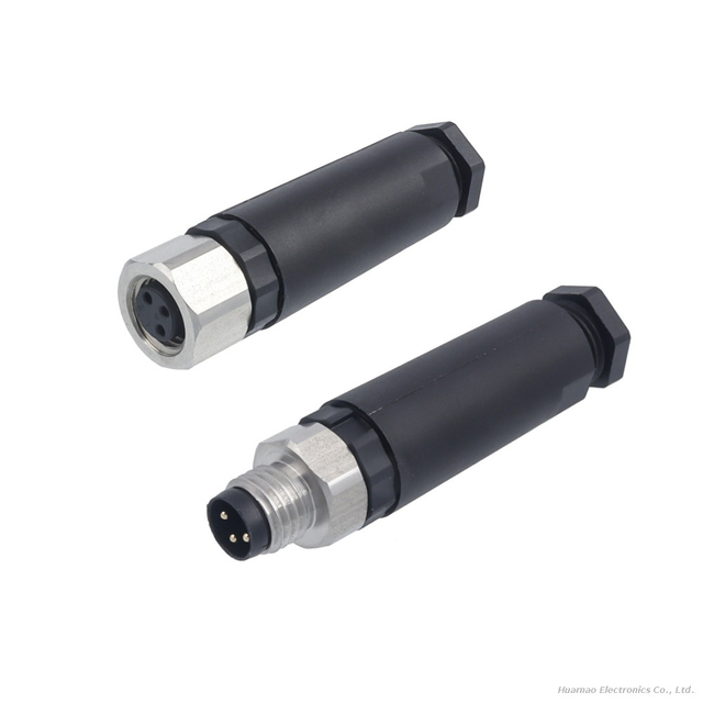 M8 Waterproof Connector Straight Screw 316L Stainless Steel Aviation Plug