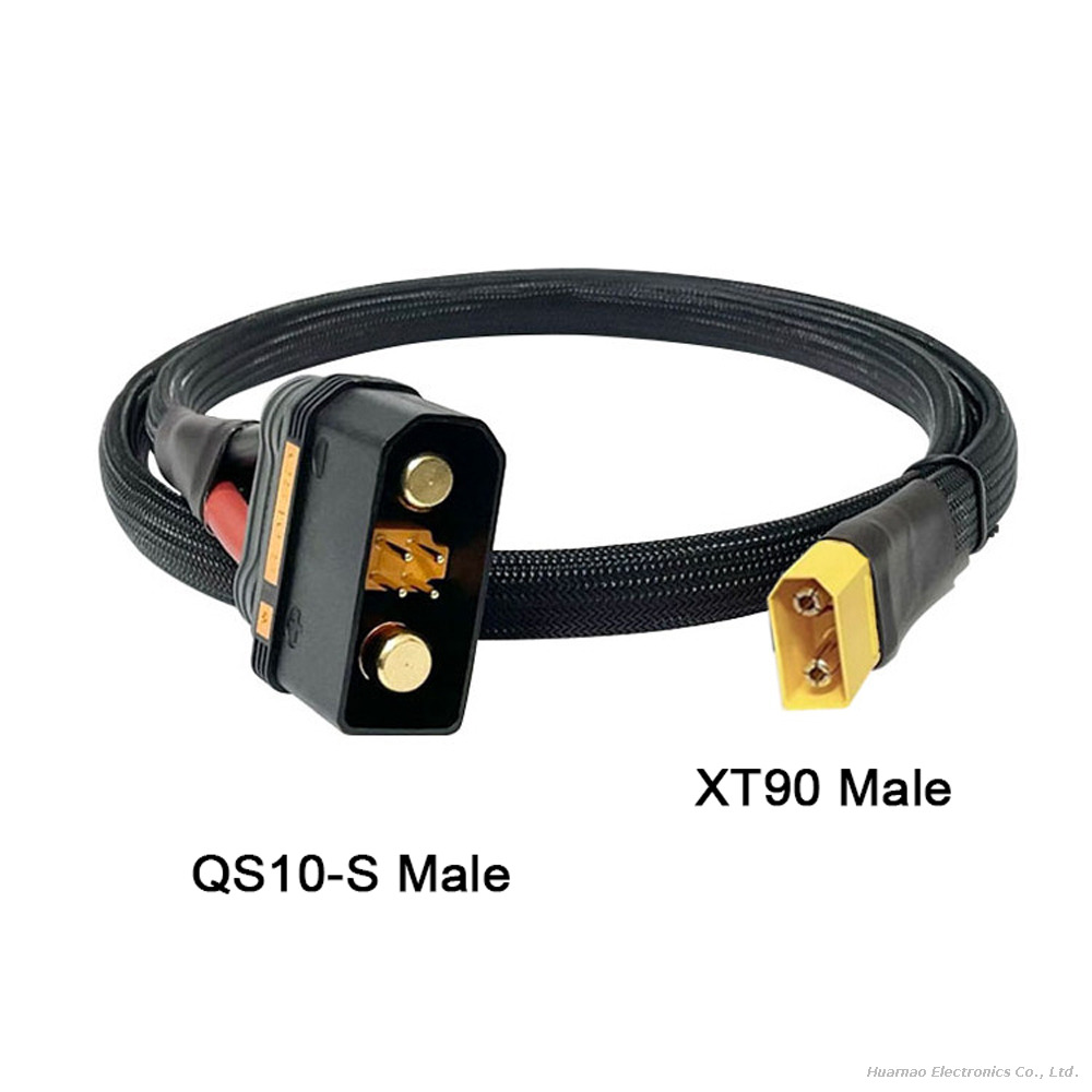 XT90 to QS10-S Anti Spark Plug Cable Male and Female Connector High Current for Energy Storage Module