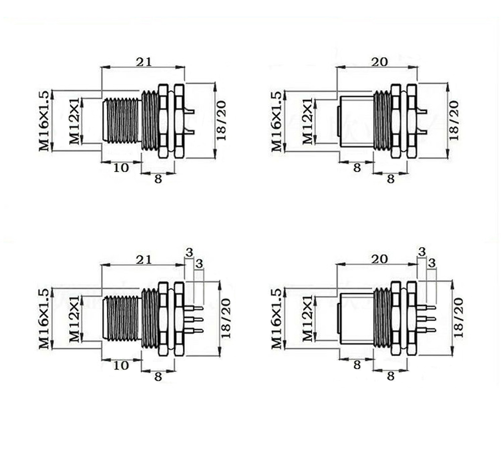 M12 Aviation Plug Connection Cable Male and Female Waterproof Connector (6)