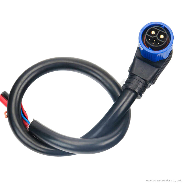 M23 Lithium Battery Connector Waterproof Cable 30-50A Charge Elbow 6 Flat Head 4 Flat Wire Harness