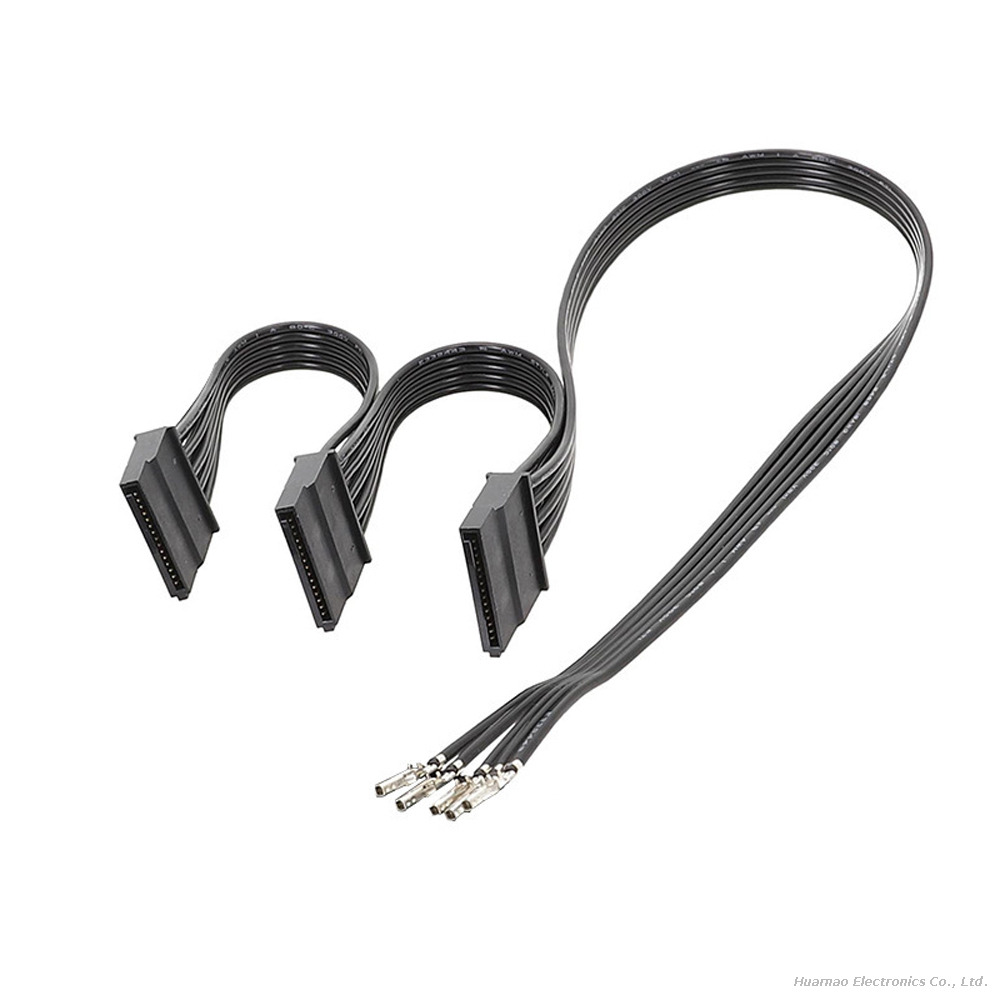 SATA Modular Flat Module Power Cable 1 To 2 1-to-Multi Extension Splitter Wire for Desktop